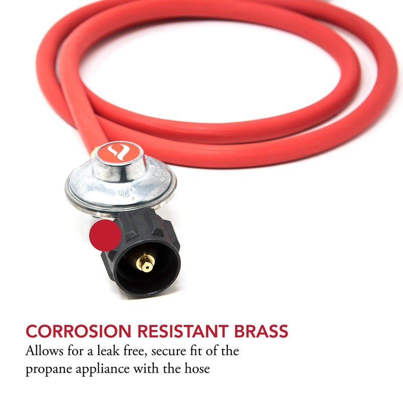 GasOne Gas One 2102 New Improved 6 ft Low Pressure Propane Regulator and Hose Connection Kit for LP/LPG Most LP/LPG Gas Grill, Heater and Fire Pit Table,Brown/A - Image 2
